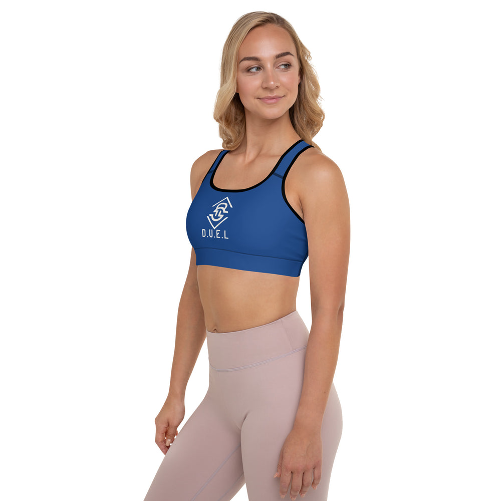 Blue DUELFIT Padded Sports Bra